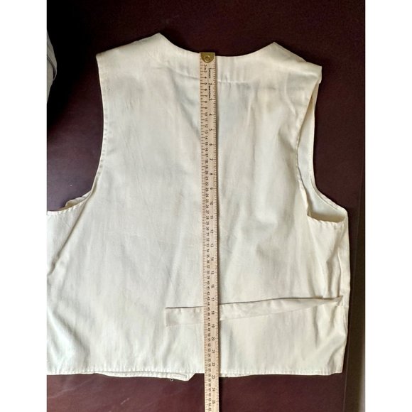 WOMENS BON JOUR VEST/BLOUSEI IN BUTTER YELLOW SIZE LARGE - Picture 7 of 7